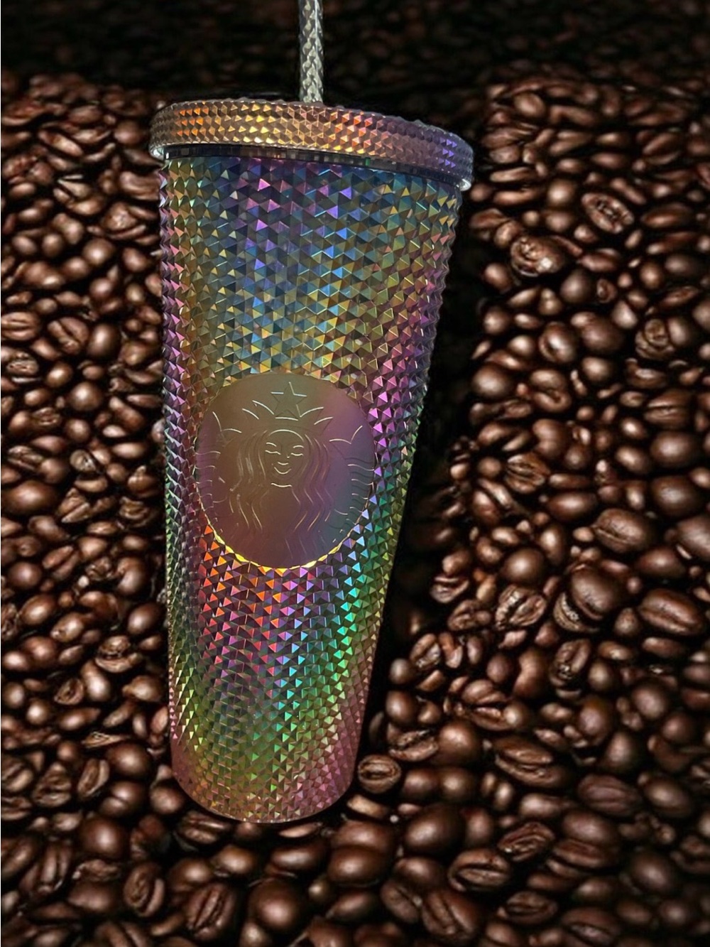 NEW Fall 2023 Starbucks Oil
Slick Rainbow Studded Tumbler Cold Cup 24oz
Venti
